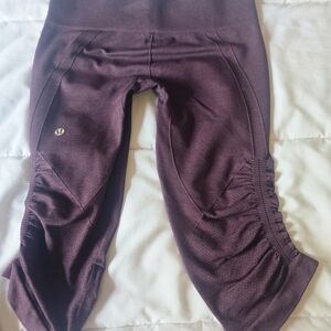 lululemon athletica Kids Deep Plum Ruched Cropped Leggings